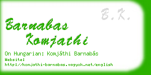 barnabas komjathi business card