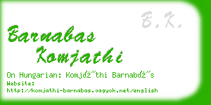 barnabas komjathi business card